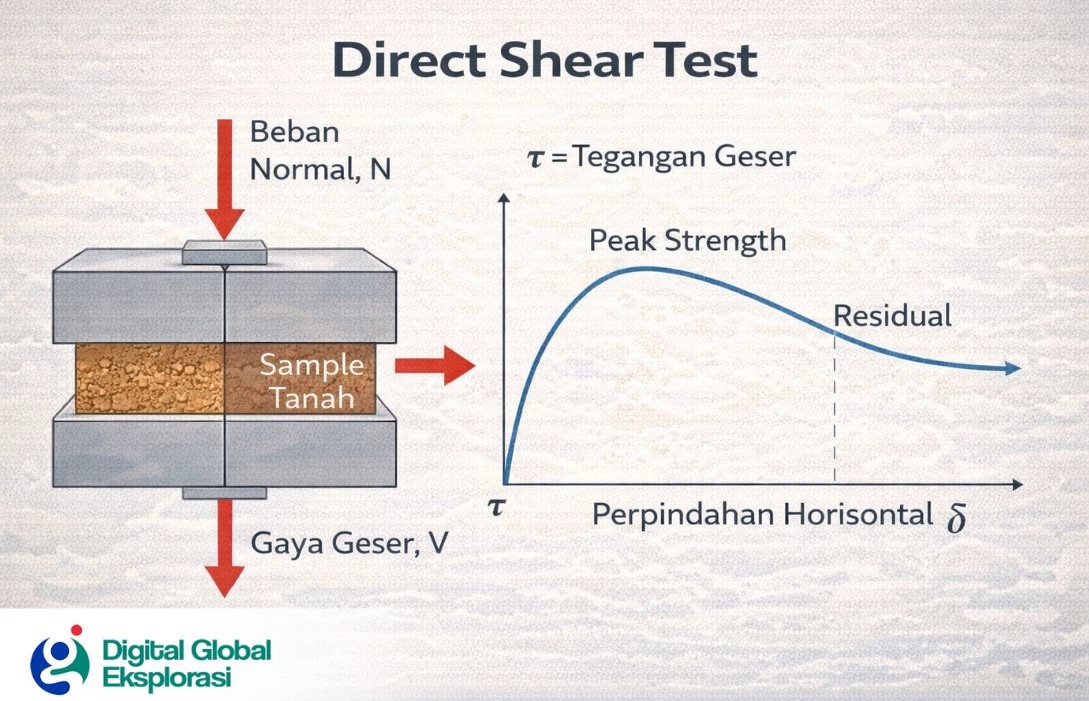 Direct Shear Test untuk Analisis Stabilitas Lereng, ini Contoh Perhitungannya