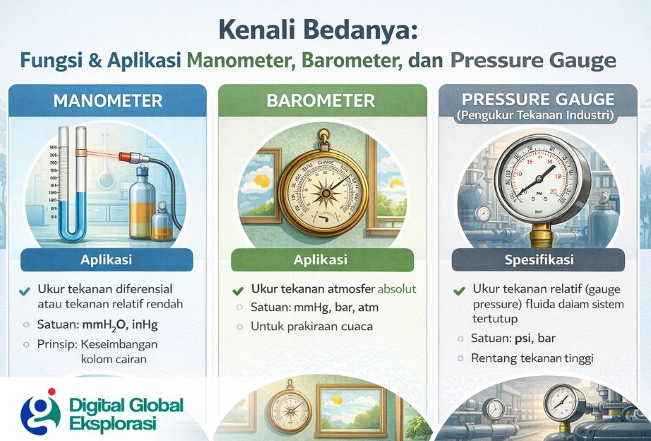 Perbedaan Manometer, Barometer, dan Pressure Gauge, Kapan dan Di mana Harus Menggunakannya