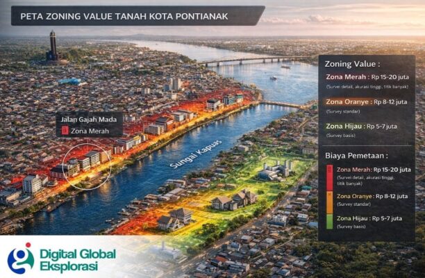 Perhitungan Zoning Value Tanah di Pontianak, ini Dampaknya Peruntukan Pada Biaya Pemetaan